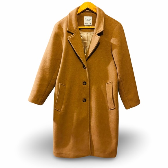 ⭐️SOLD⭐️Abercrombie & Fitch Women’s Wool Blend Dad Coat Size Medium - Picture 1 of 5